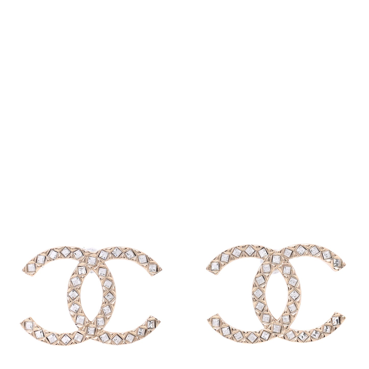 Baguette Crystal High Society CC Earrings Gold