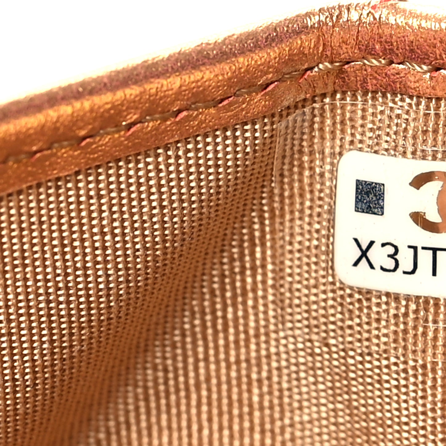 Metallic Lambskin Quilted CC Card Holder Golden