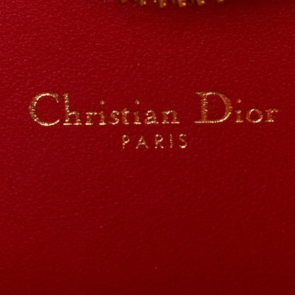 Christian Dior Calfskin Cannage Dioramour Caro Heart Pouch With Chain Bright Red 6 of 11