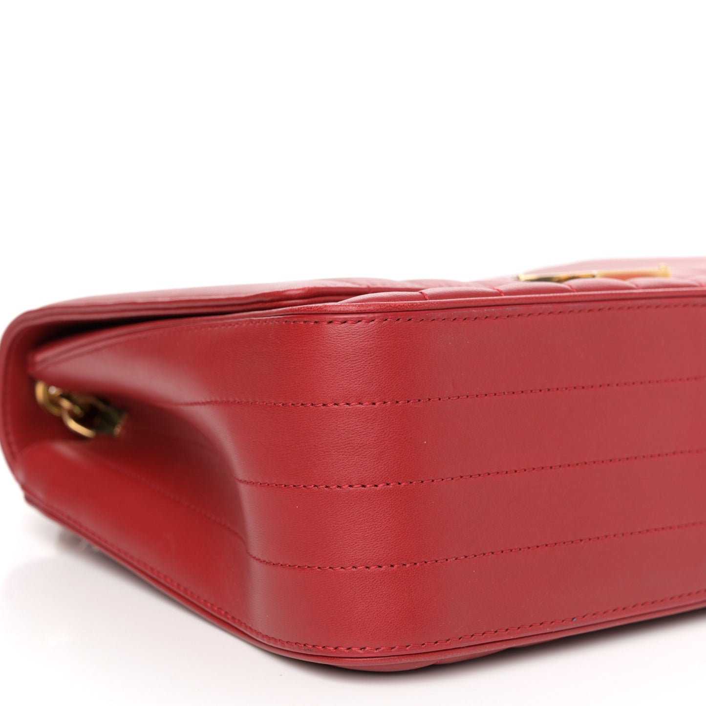 Lambskin Matelasse Monogram Large Vicky Chain Bag Rouge Eros