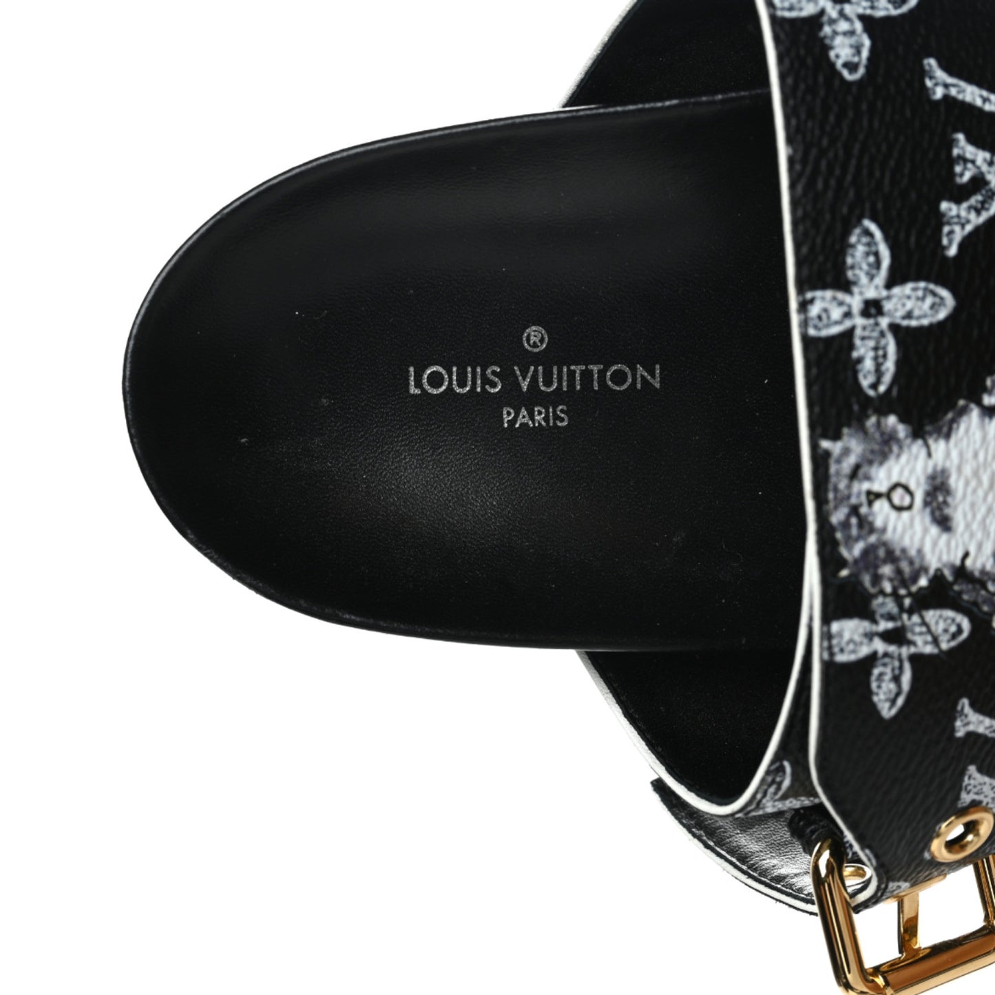 Catogram Bom Dia Flat Mule 39 Black White