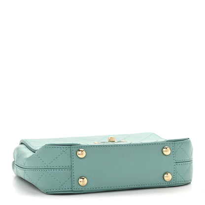 Chanel Calfskin Stitched Small Covered CC Flap Bag Green 4 of 14