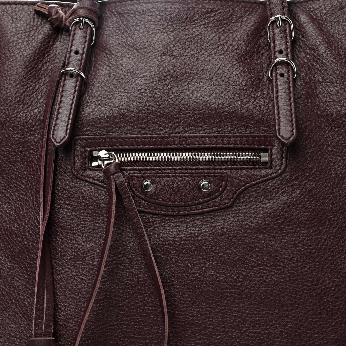 Veau Papier A4 Tote Rouge Aubergine