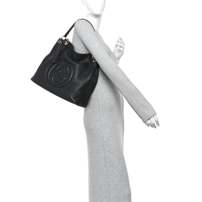 Gucci Pebbled Calfskin Large Soho Hobo Black Black 2 of 10