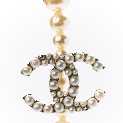 Chanel Pearl Cluster CC Long Necklace Silver 4 of 5