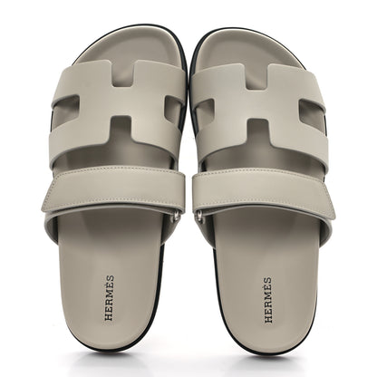 Hermes Calfskin Womens Chypre Sandals 39.5 Beige Esquisse 2 of 10