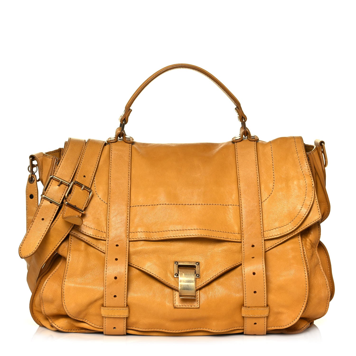Proenza Schouler Lambskin Large PS1 Satchel Mustard 1 of 21
