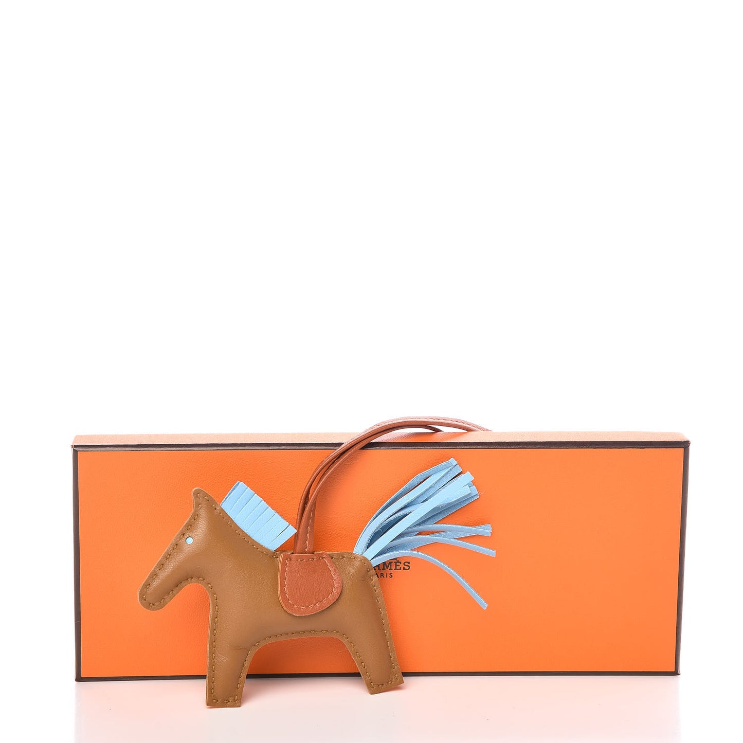 Milo Lambskin Grigri Rodeo Horse Bag Charm PM Kraft Celeste Pain D'Epice