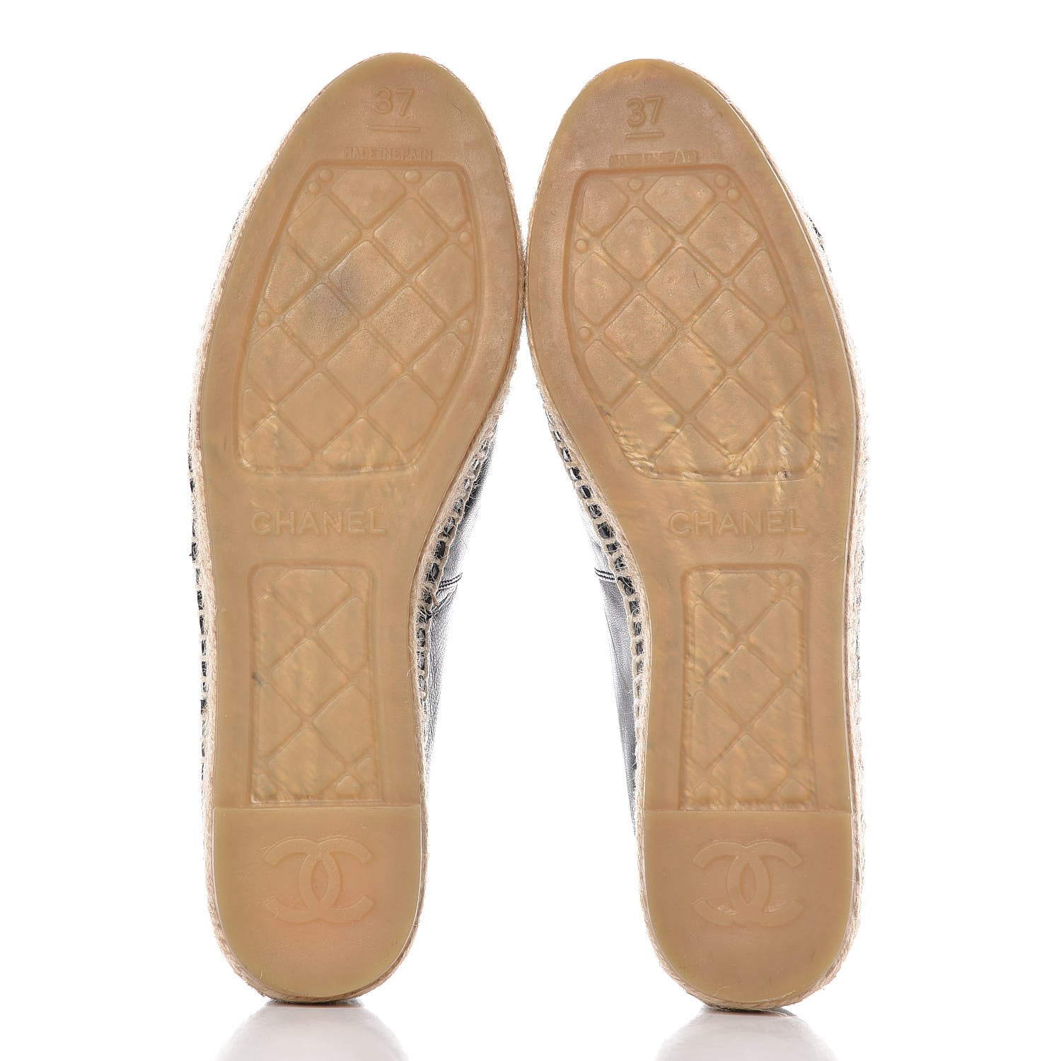 Chanel Lambskin CC Espadrilles 37 Black 5 of 9
