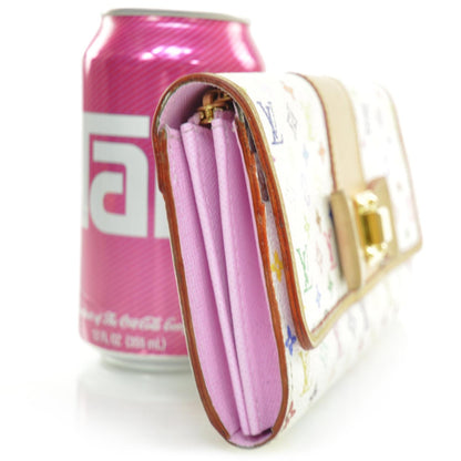 Louis Vuitton Monogram Multicolor Sarah Noeud Wallet White Litchi 3 of 7