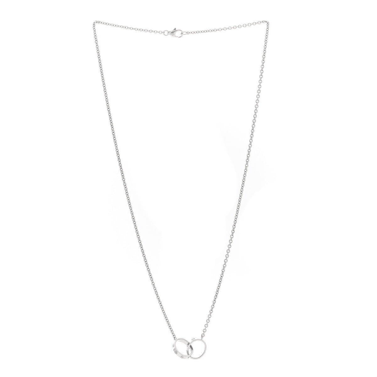18K White Gold Interlocking LOVE Necklace