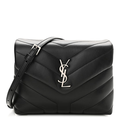 Saint Laurent Calfskin Y Quilted Monogram Toy Loulou Crossbody Bag Black 1 of 9