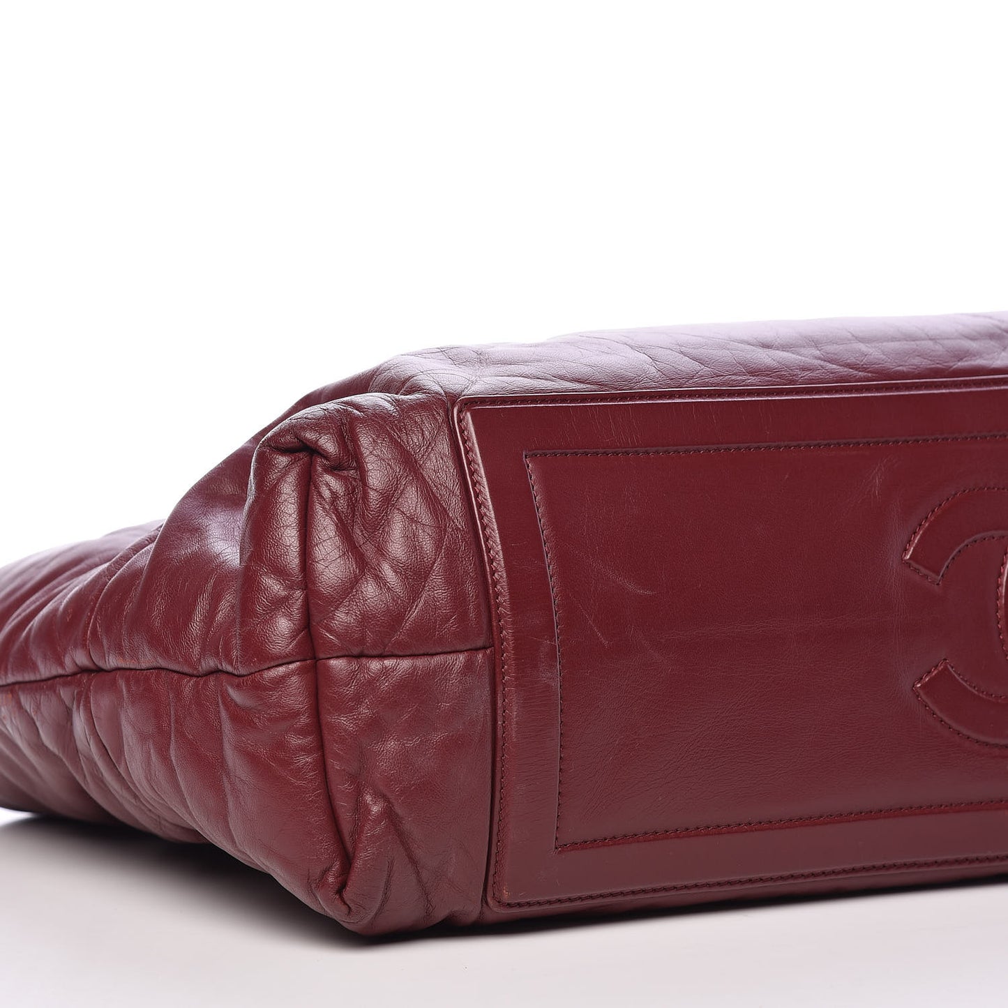Lambskin Quilted Large Coco Cocoon Tote Burgundy