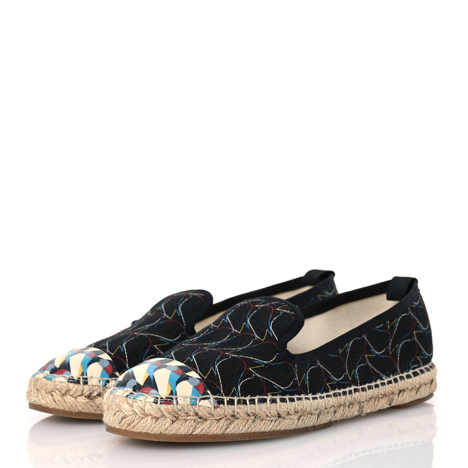 Fendi Canvas Printed Calfskin Espadrilles 36 Multicolor 4 of 12