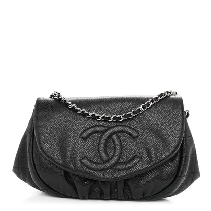 Chanel Caviar Half Moon Wallet On Chain WOC Black 1 of 11