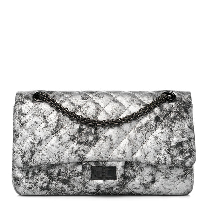 Chanel Metallic Caviar Quilted 2.55 Reissue 226 Flap Silver Black 1 of 10