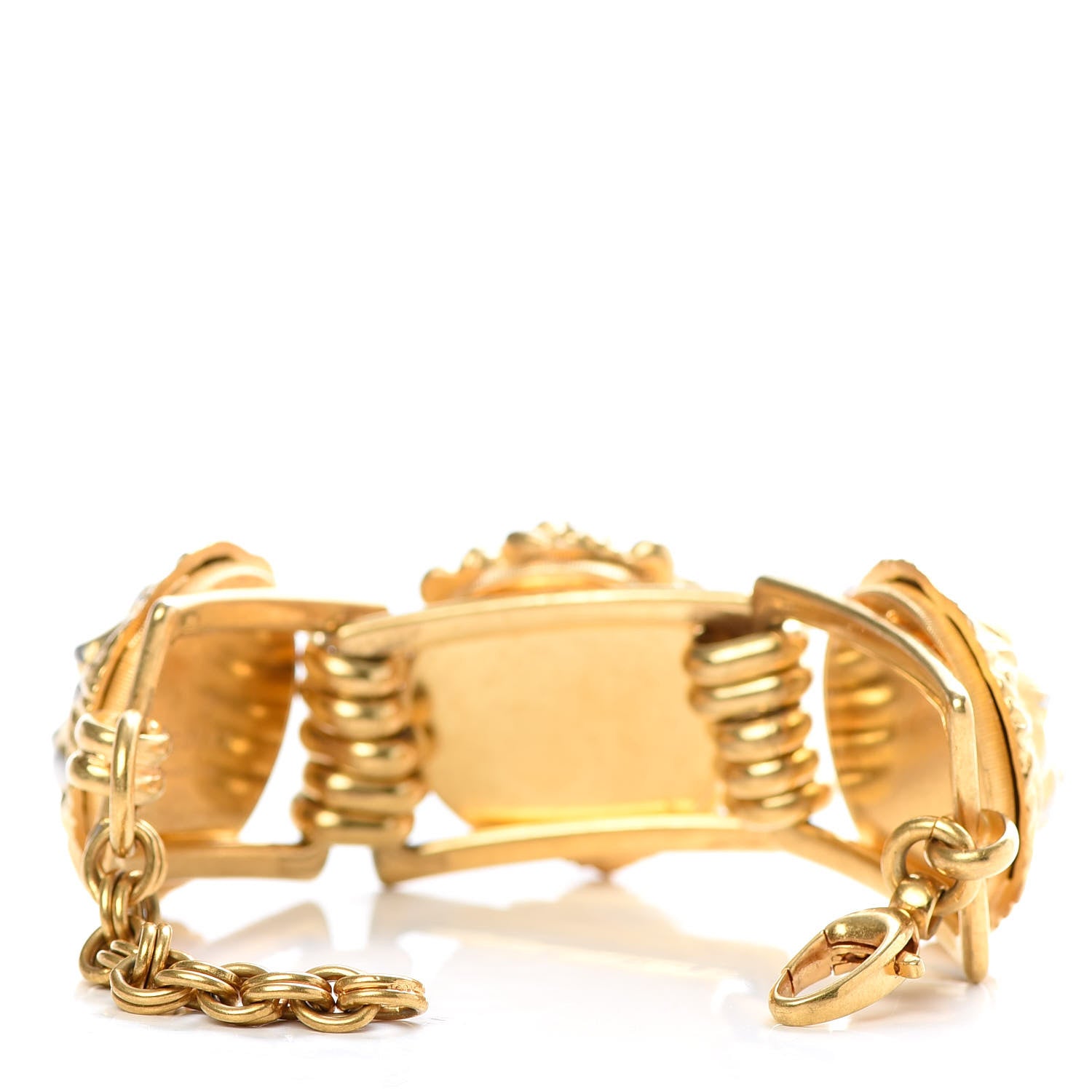 Gucci Metal Lion Heads Bracelet M Aged Gold 3 of 4