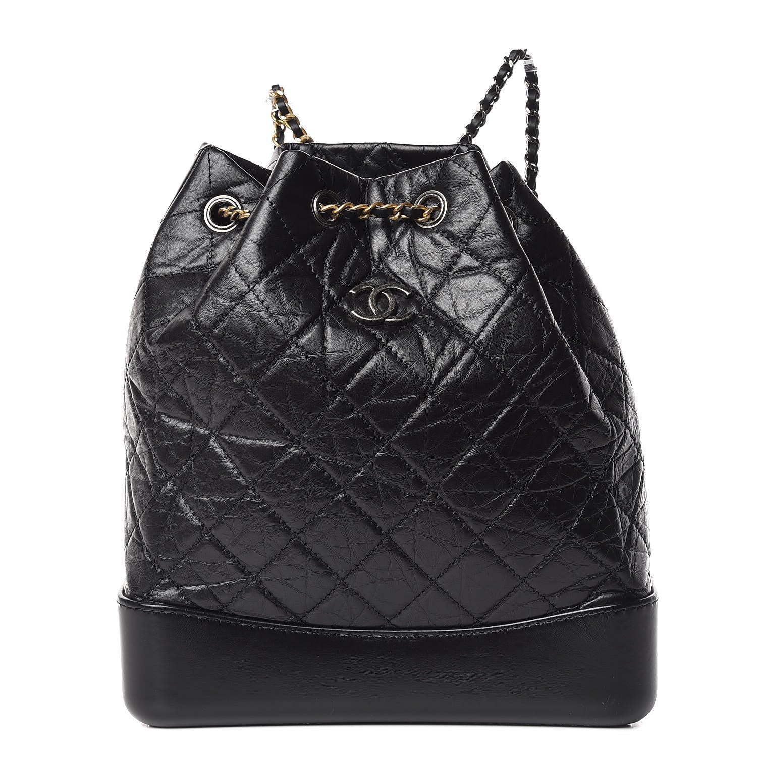 Chanel Aged Calfskin Quilted Gabrielle Backpack Black 1 of 9