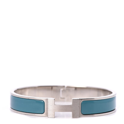 Hermes Matte Enamel Narrow Clic Clac HH Bracelet GM Bleu Indien 1 of 3