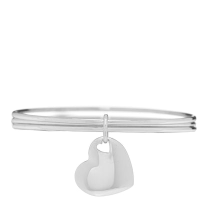 Tiffany Sterling Silver Heart Triple Bangle Bracelet 1 of 4