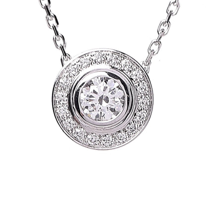 Cartier 18K White Gold Diamond D'Amour Pave Pendant Necklace 4 of 9
