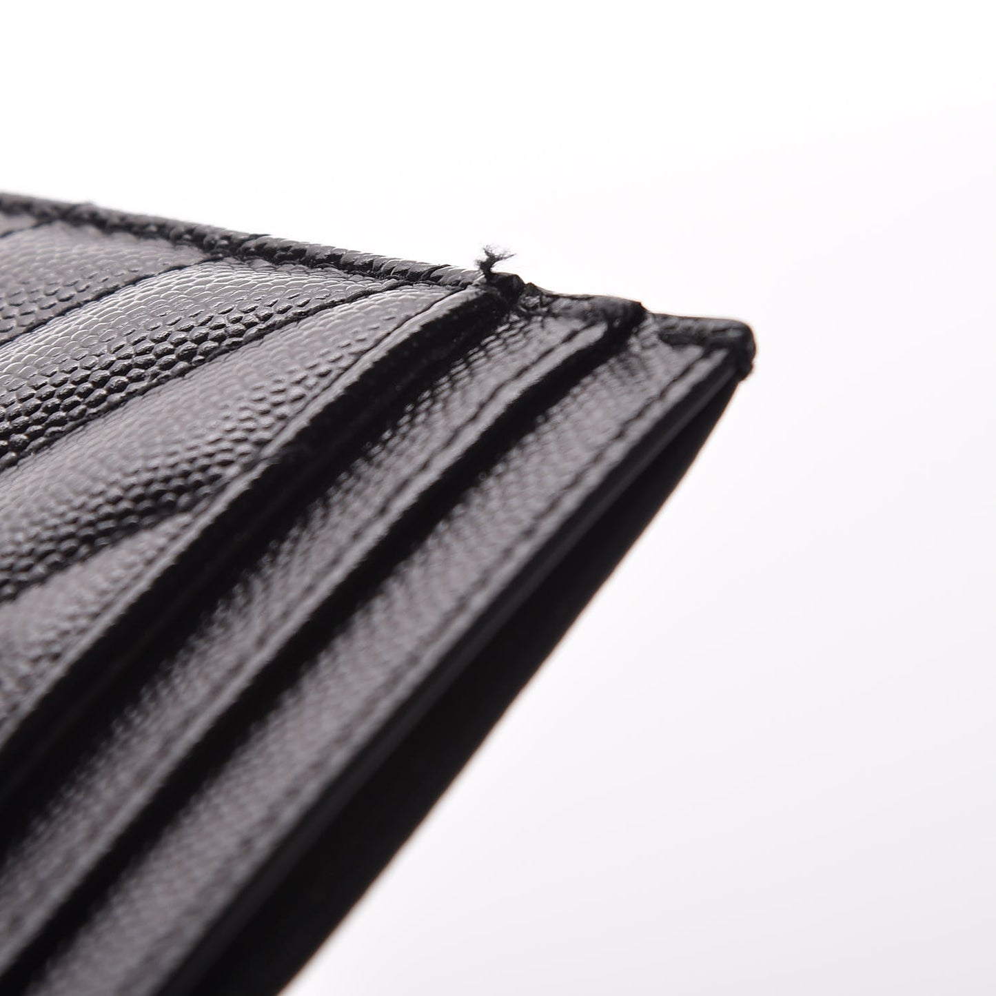 Grain De Poudre Matelasse Chevron Monogram Credit Card Case Black