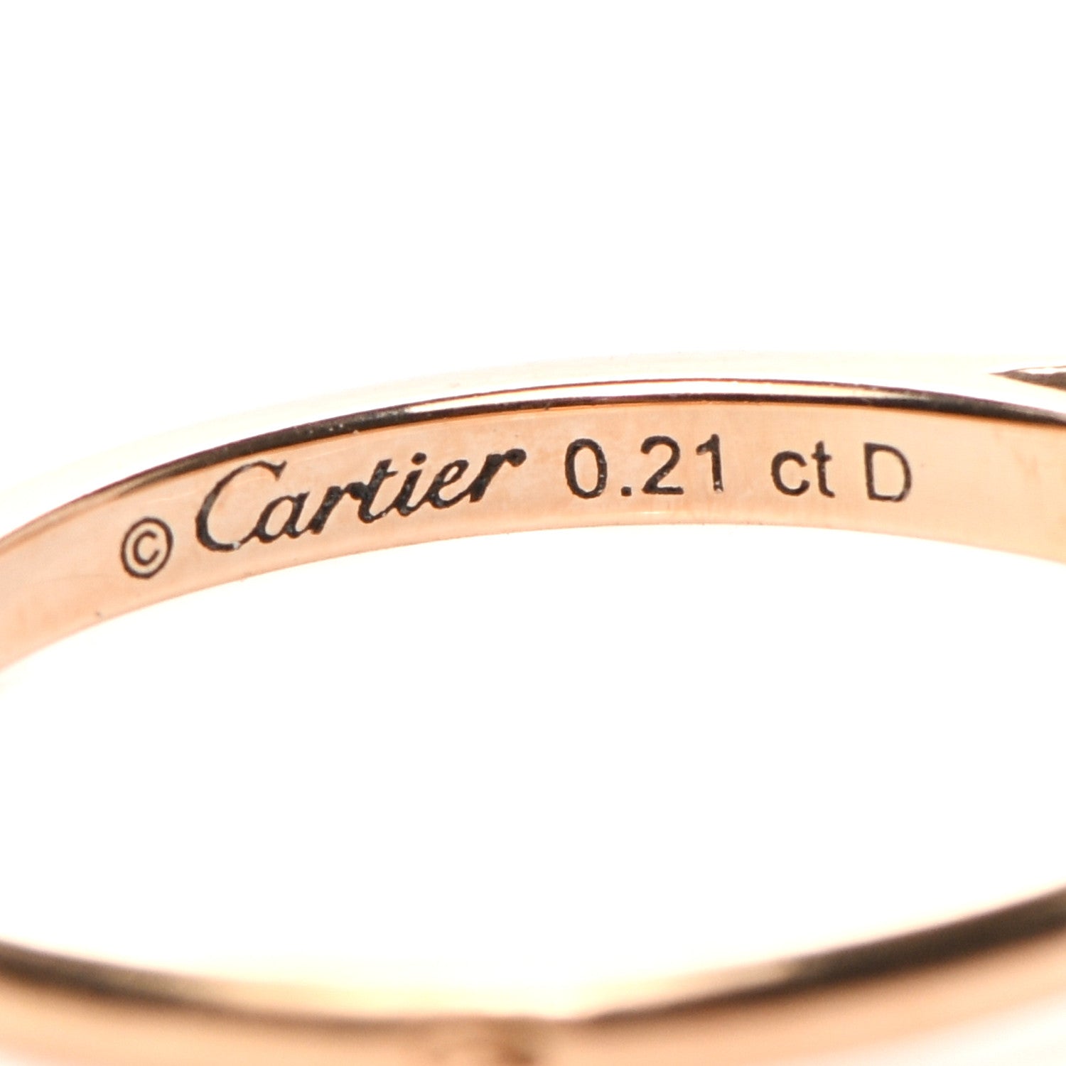 Cartier 18K Pink Gold Diamond .21ct 1895 Solitaire Engagement Ring 50 5.25 5 of 6