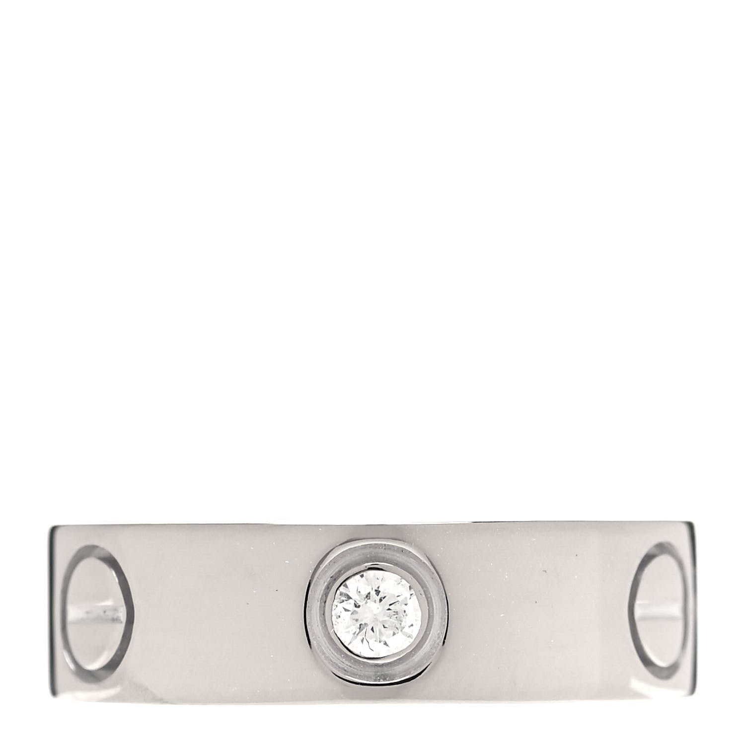 Cartier 18K White Gold 3 Diamond 5.5mm LOVE Ring 50 5.25 1 of 4