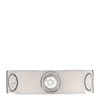 Cartier 18K White Gold 3 Diamond 5.5mm LOVE Ring 50 5.25 1 of 4