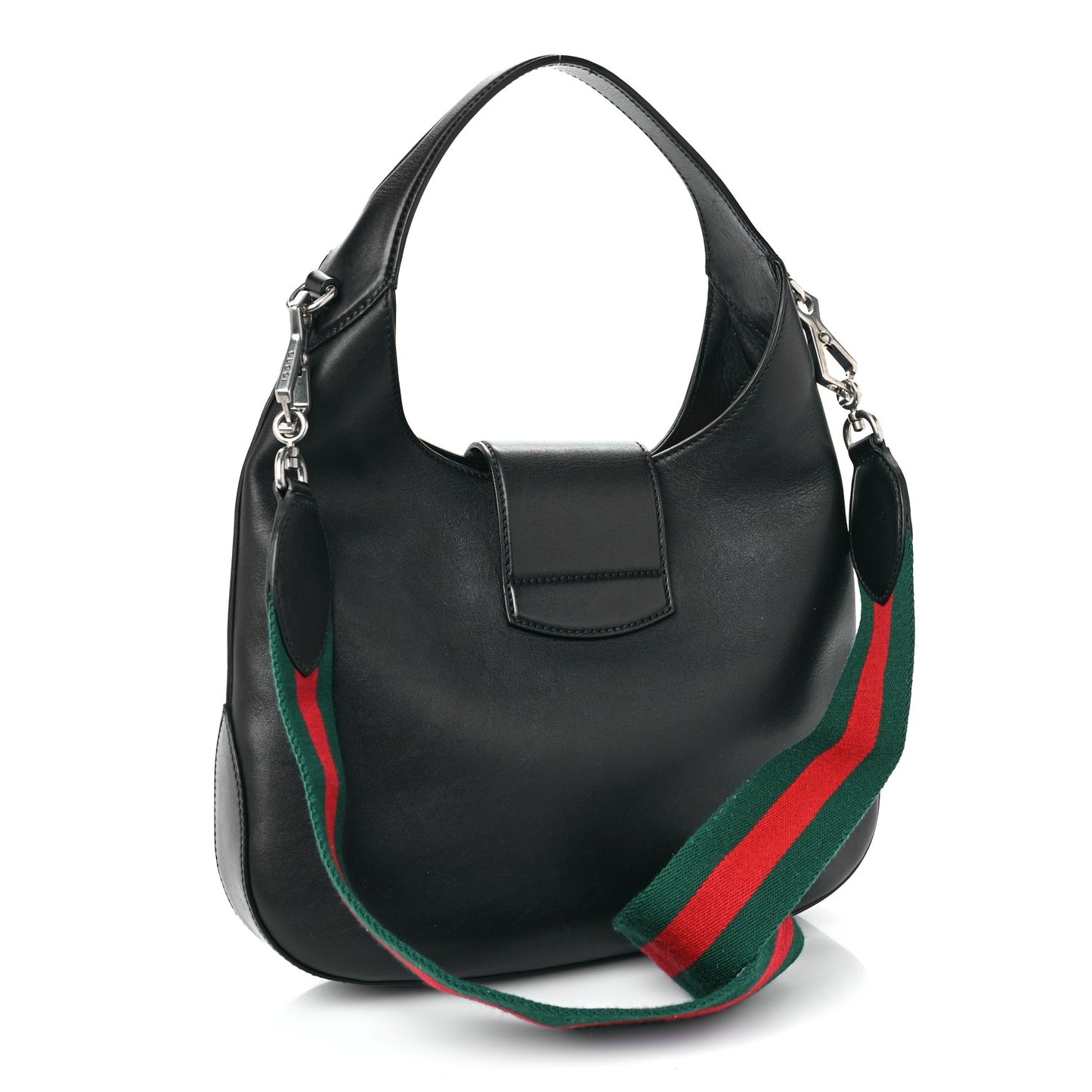 Calfskin Web Stripe Small Dionysus Hobo Black