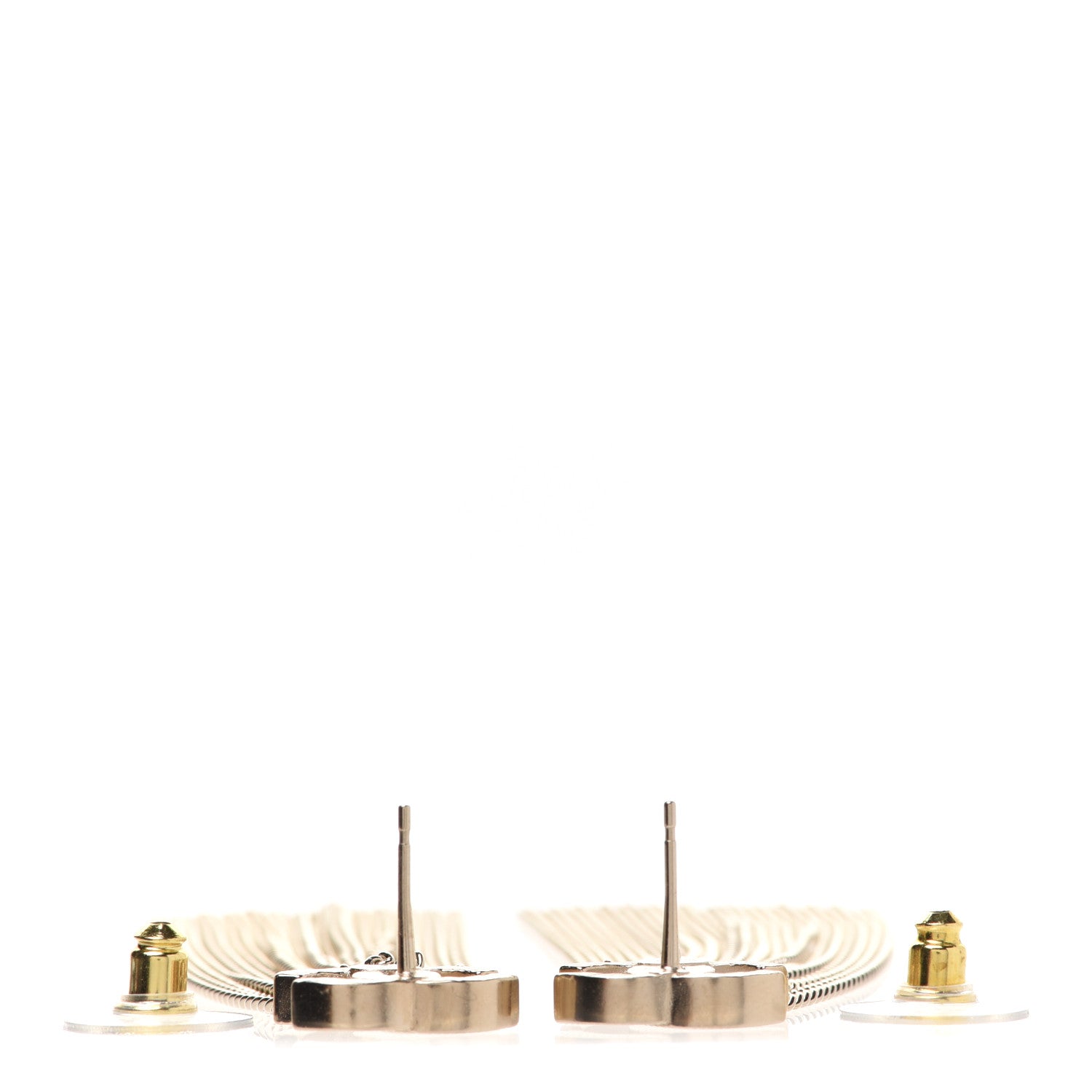 Chanel Metal CC Multi Strand Chain Drop Earrings Gold 3 of 5