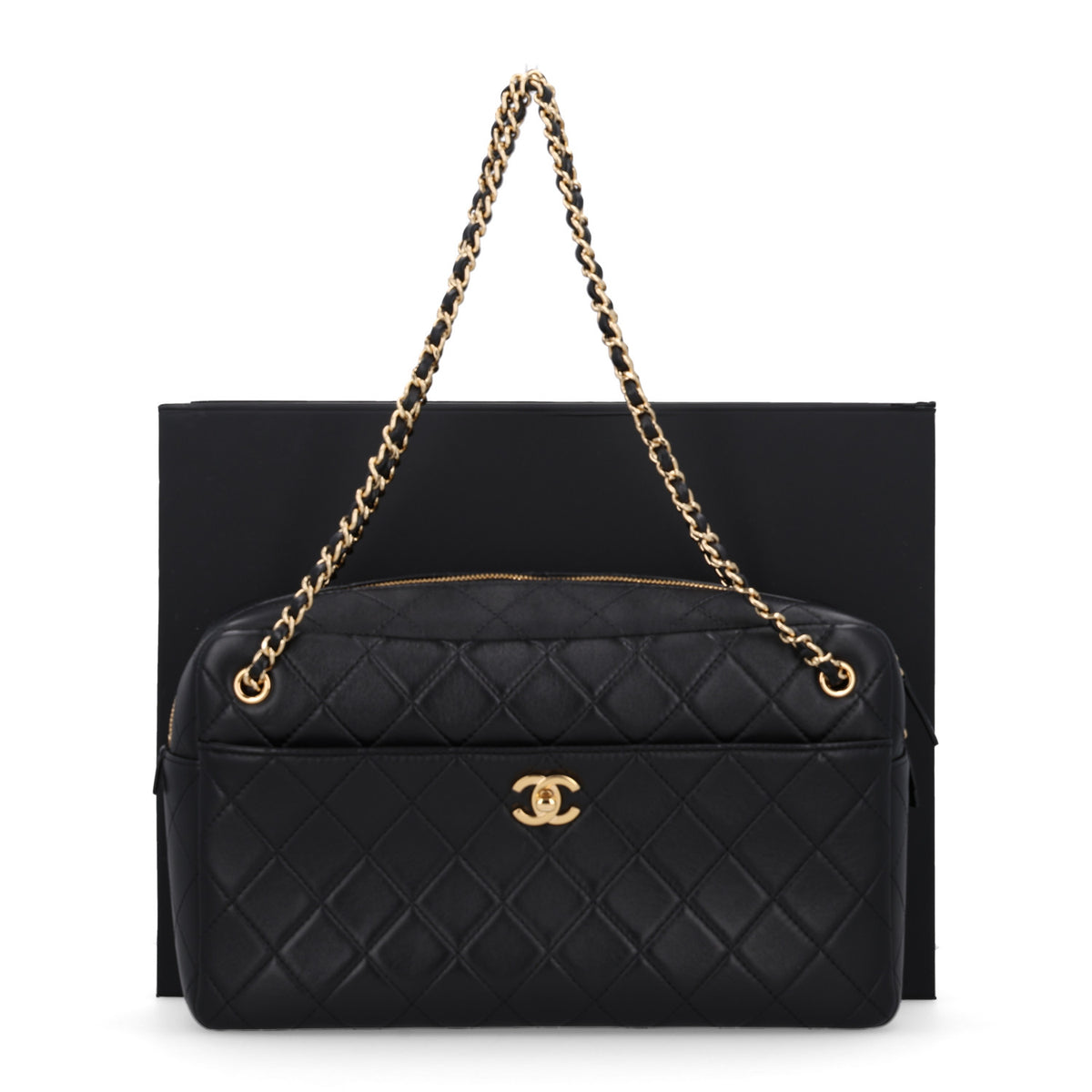 Chanel Lambskin Quilted Camerissimo Camera Case Black 11 of 11