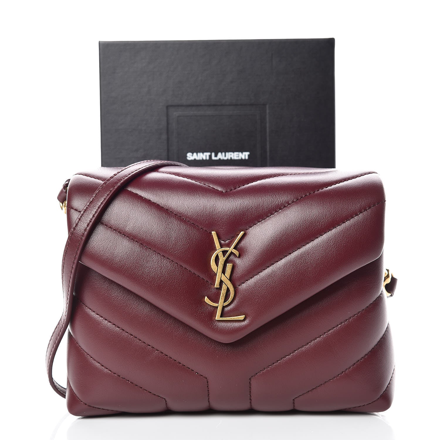 Saint Laurent Calfskin Y Quilted Monogram Toy Loulou Monogram Crossbody Bag Rouge Legion 11 of 11