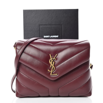 Saint Laurent Calfskin Y Quilted Monogram Toy Loulou Monogram Crossbody Bag Rouge Legion 11 of 11