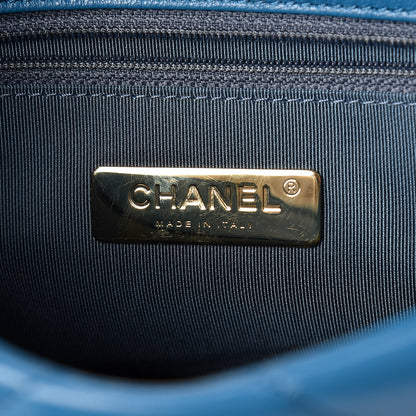 Chanel Goatskin Quilted Medium 19 Flap Turquoise 6 of 13