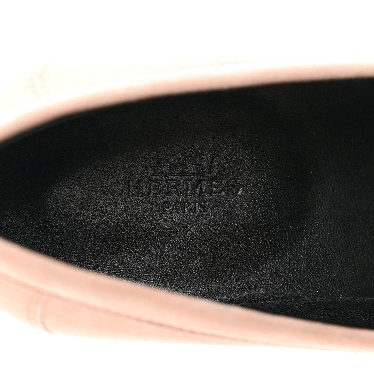 Hermes Suede Goatskin Womens Destin Loafer 37.5 Rose Opaline 7 of 9