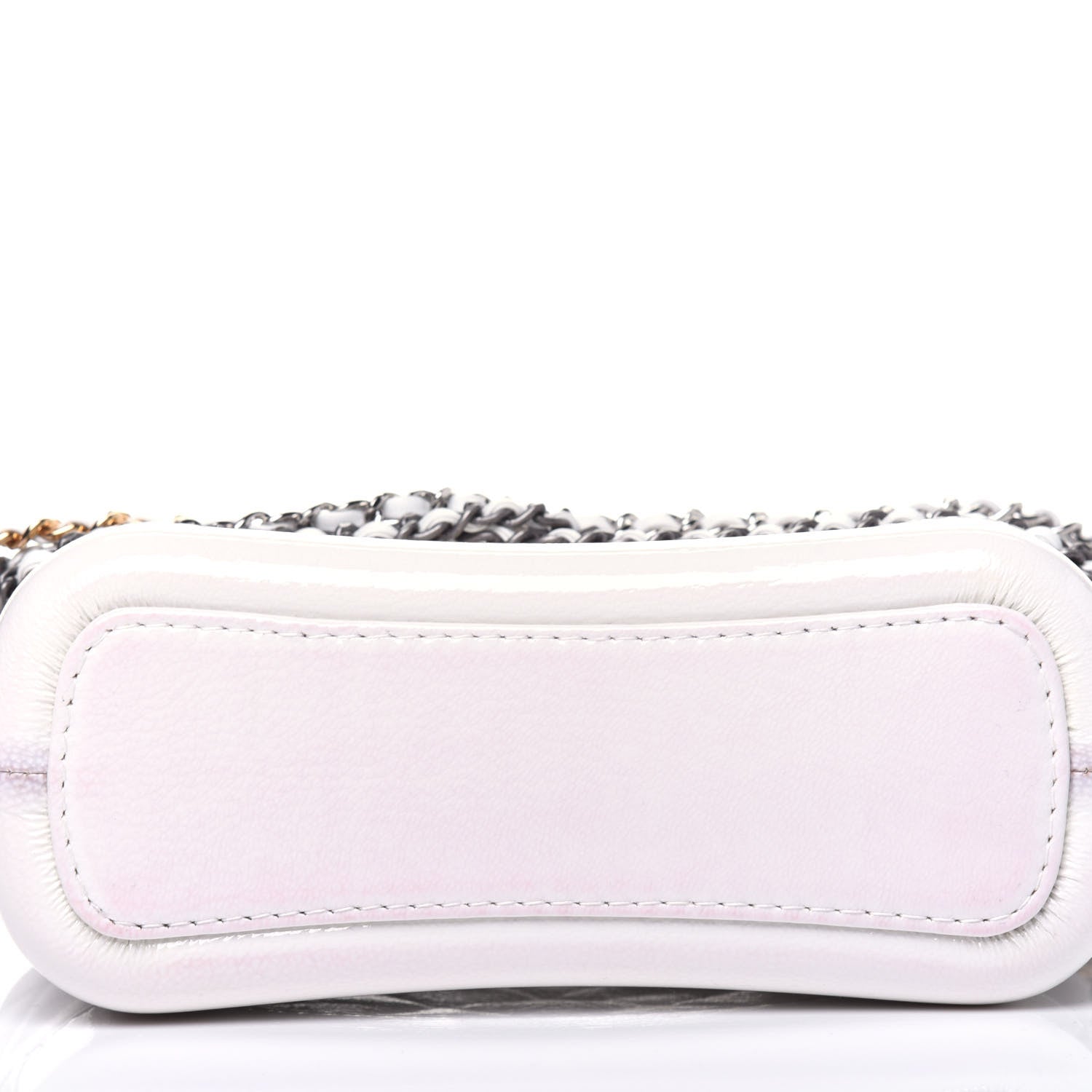 Chanel Patent Goatskin Quilted Small Gabrielle Hobo White 14 of 19