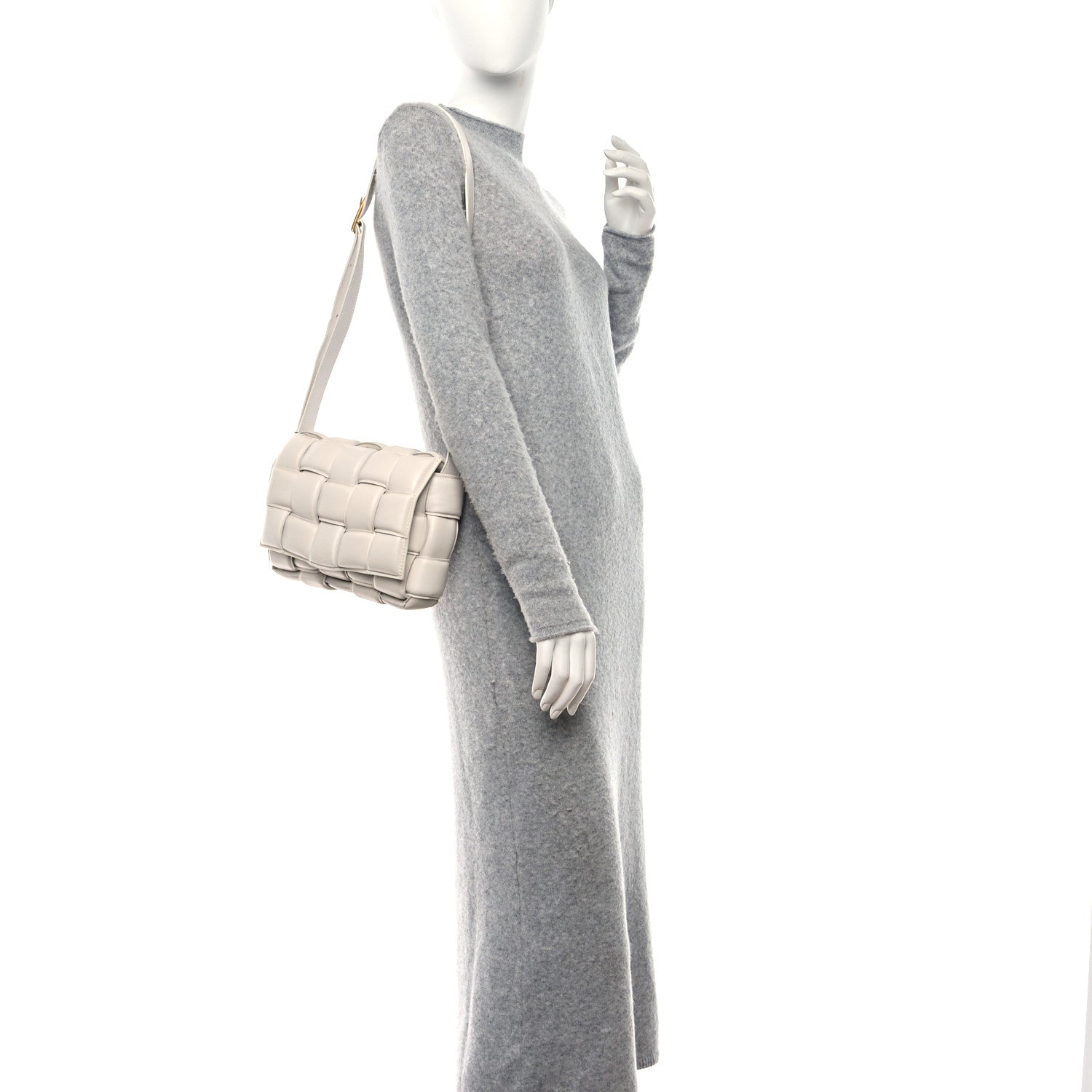 Bottega Veneta Nappa Maxi Intreccio Padded Cassette Crossbody Bag Chalk 2 of 8