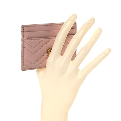 Gucci Calfskin Matelasse GG Marmont Card Holder Perfect Pink 2 of 13