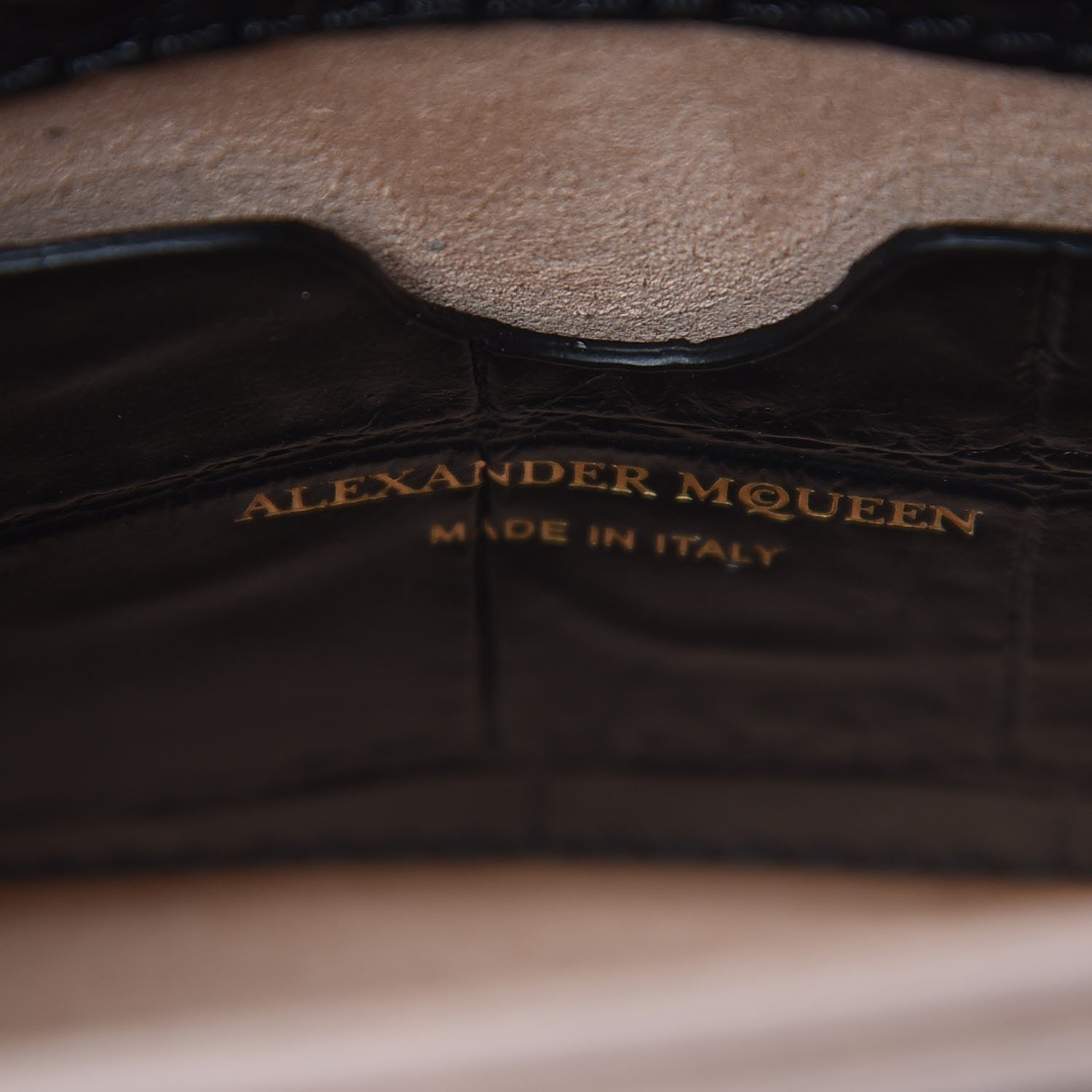 Alexander McQueen Calfskin Crocodile Embossed Mini Heroine 21 Black 6 of 9