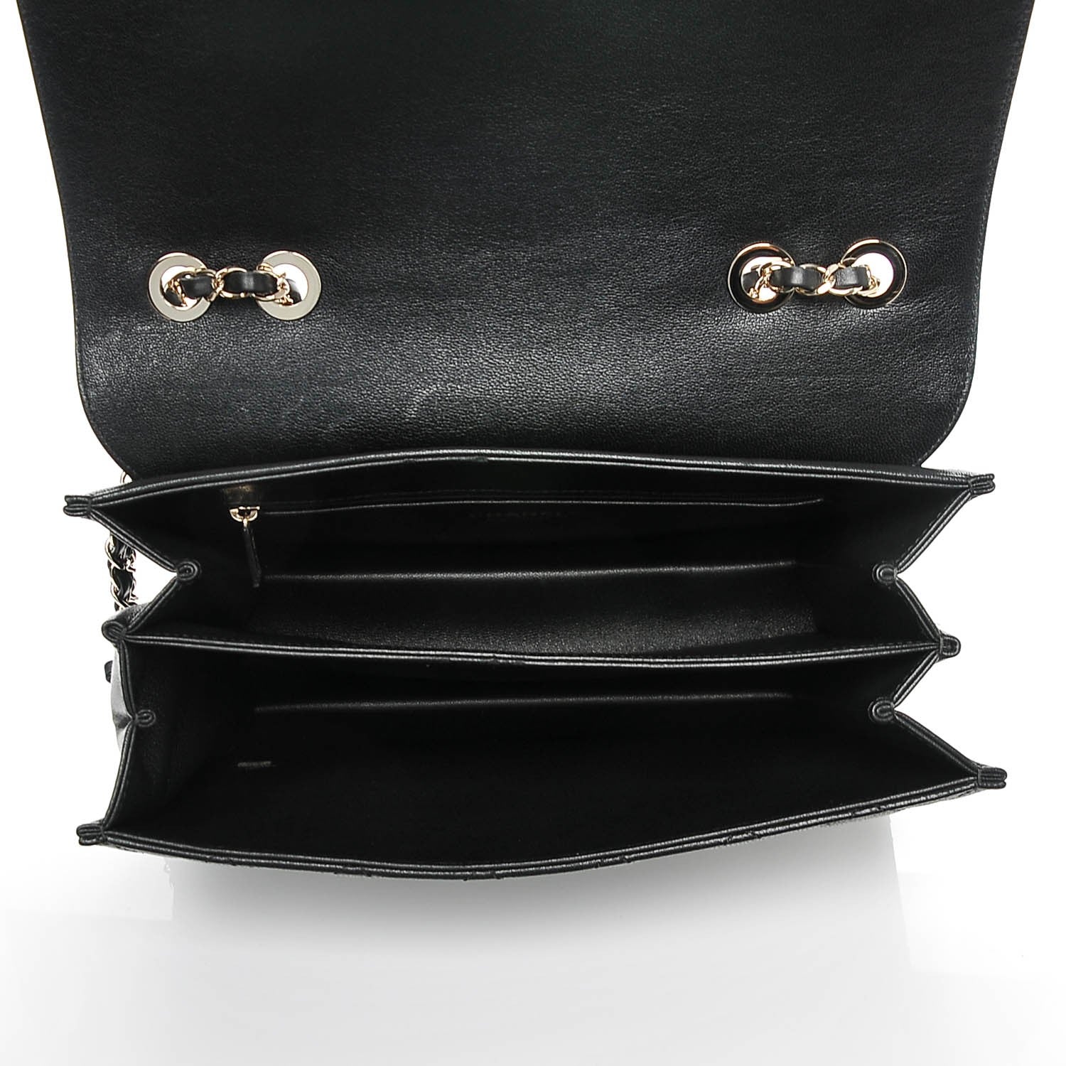 Chanel Sheepskin Quilted Large Beauty Lock Flap Black 10 of 14