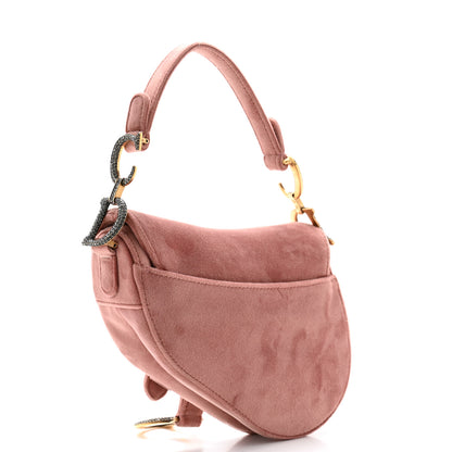Christian Dior Velvet Crystal Mini Saddle Bag Pink 3 of 10