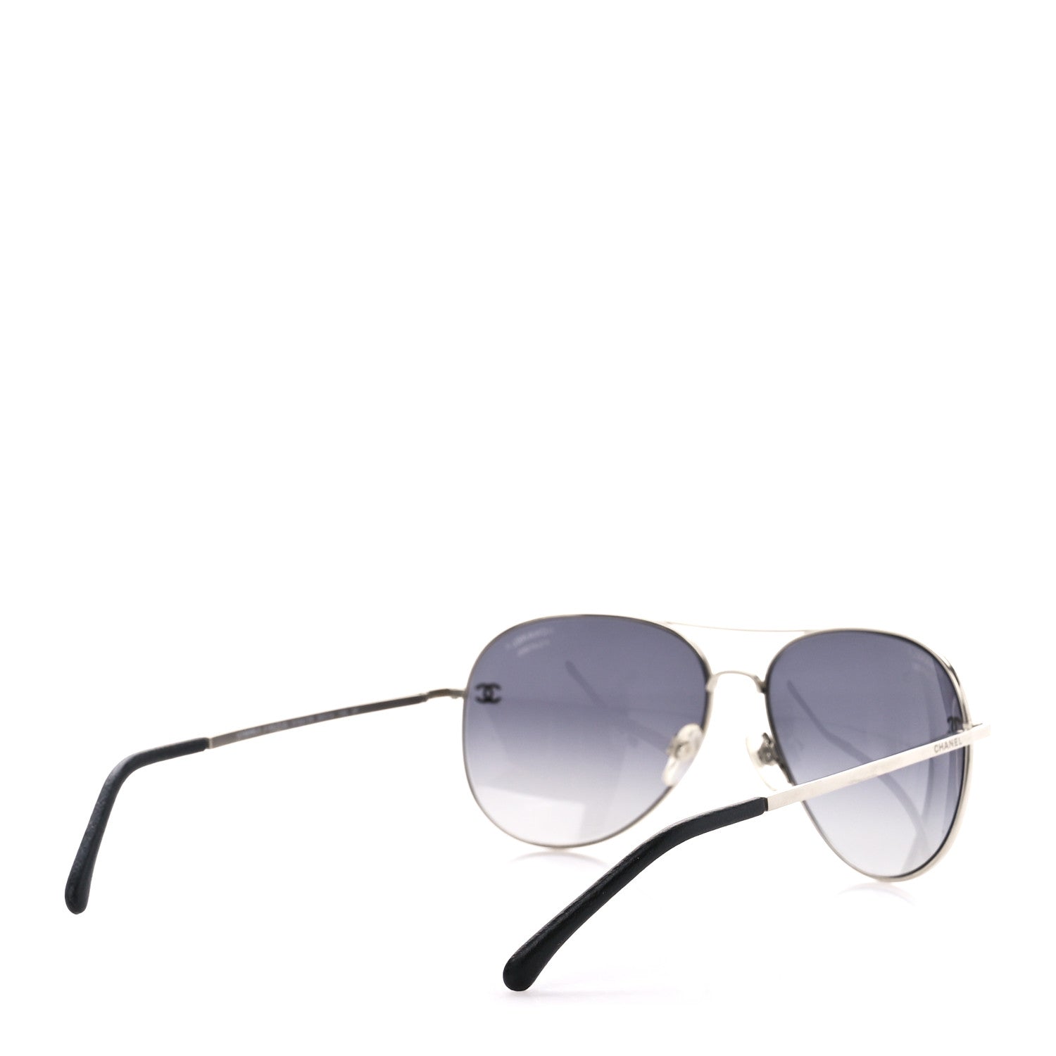 Chanel Metal Polarized CC Aviator Sunglasses 4189-T-Q Silver 4 of 8