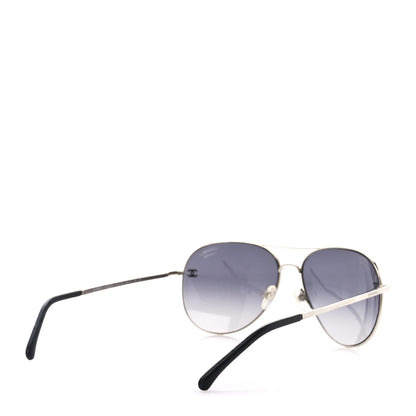 Chanel Metal Polarized CC Aviator Sunglasses 4189-T-Q Silver 4 of 8