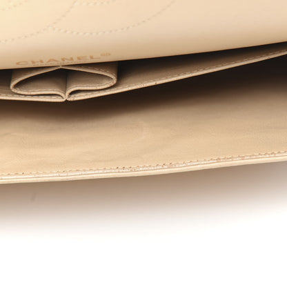 Chanel Lambskin Quilted Jumbo Double Flap Beige 17 of 18