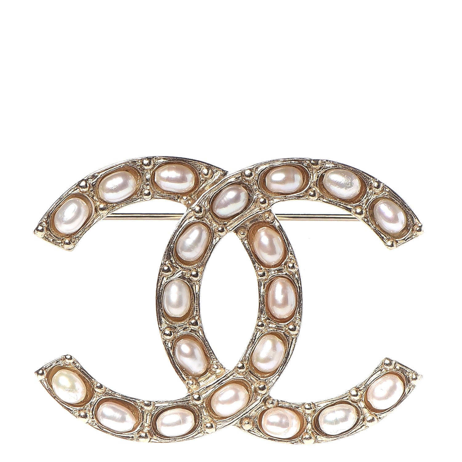 Chanel Pearl Studded CC Brooch Pin 1 of 5