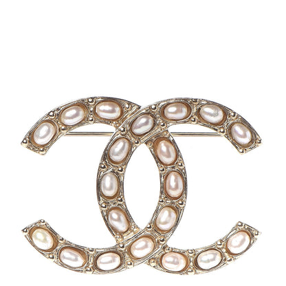 Chanel Pearl Studded CC Brooch Pin 1 of 5