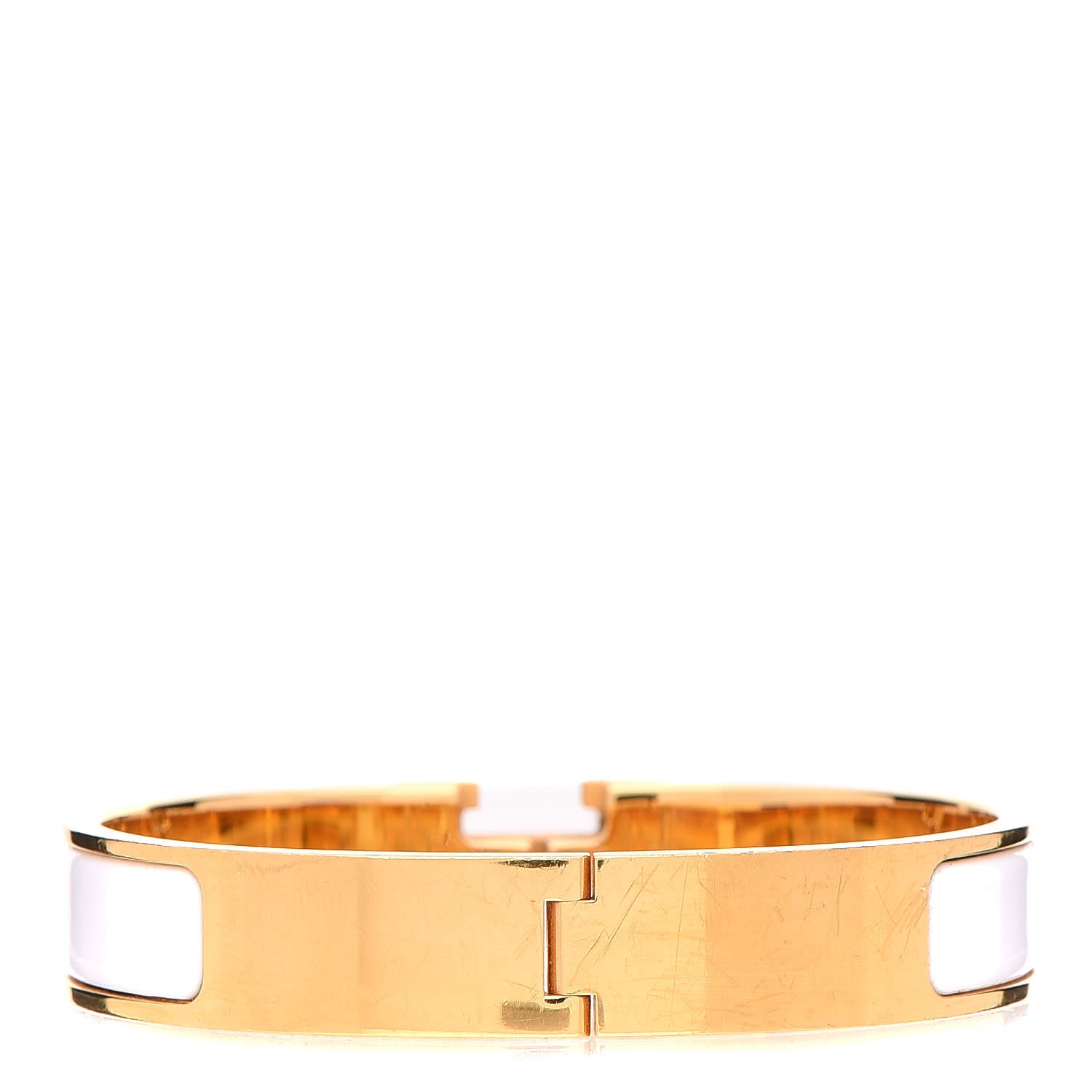 Hermes Enamel Narrow Clic Clac H Bracelet GM White 3 of 6