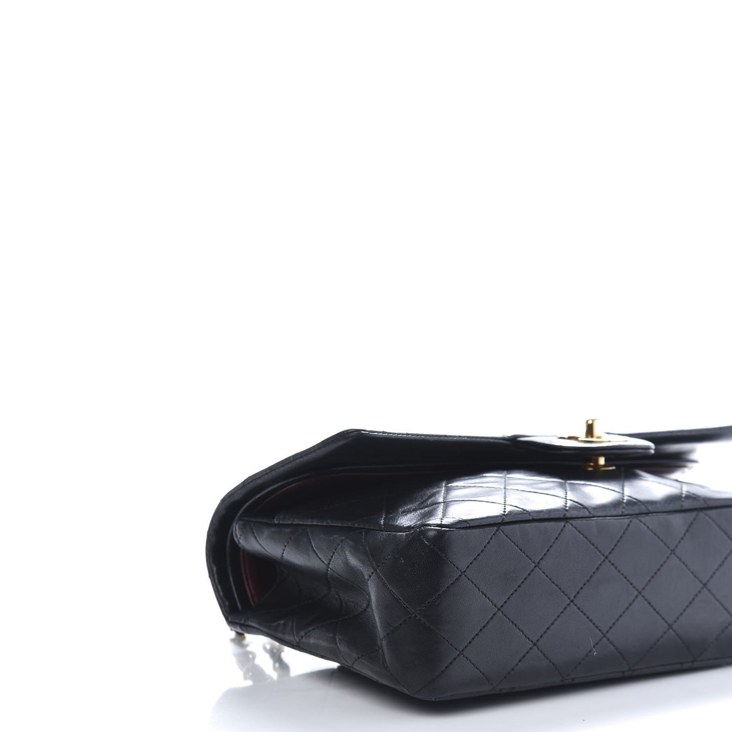 Lambskin Quilted Medium Double Flap Black