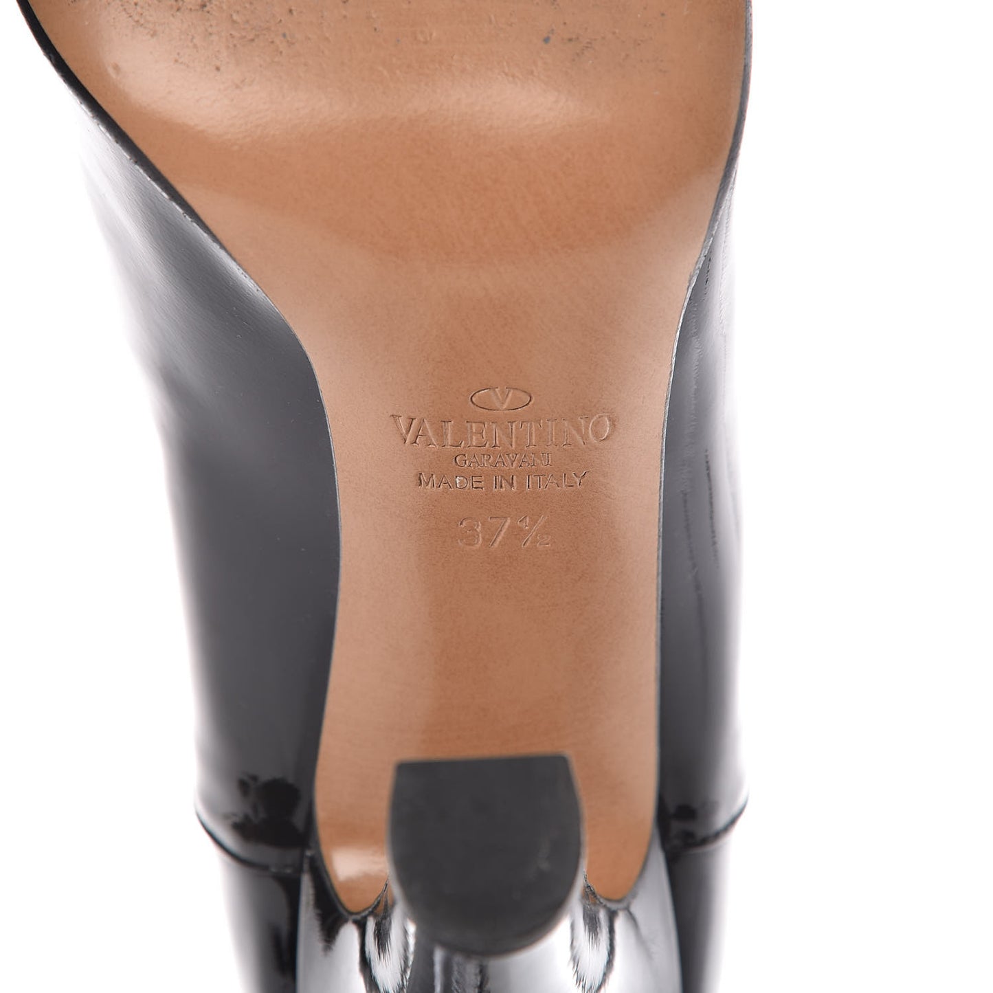Patent Rebelle Front Zip Boots 37.5 Black
